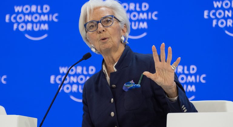 Christine Lagarde, presidente do BCE em Davos: 
