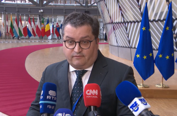 Ministro das Finanças, Miranda Sarmento, em Bruxelas