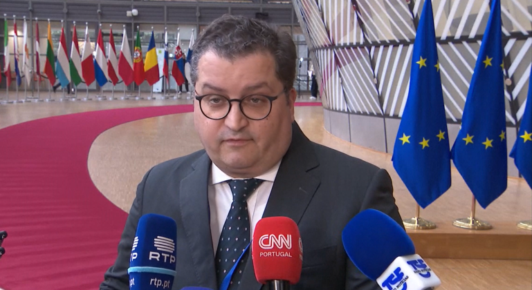 Ministro das Finanças, Miranda Sarmento, em Bruxelas