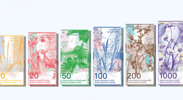 Novas notas de francos suíços