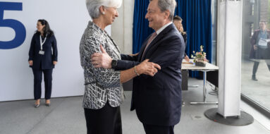 Cristhine Lagarde e Mario Draghi/foto: BCE