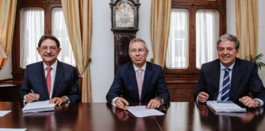 João Baptista Leite, CEO da UNICRE, Luís Morais Sarmento (BdP)  e Fernando Nobre de Carvalho administrador da UNICRE 