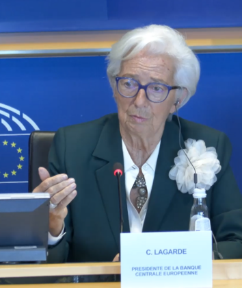 Christine Lagarde presidente do BCE no Parlamento EuropeuFoto Parlamento Europeu