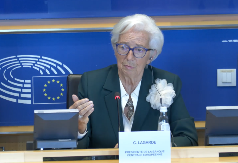 Christine Lagarde presidente do BCE no Parlamento EuropeuFoto Parlamento Europeu