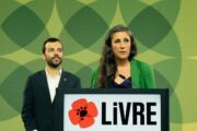 Jorge Pinto e Isabel Mendes Lopes co porta vozes do Livre | Foto Isabel Mendes Lopes via Instagram